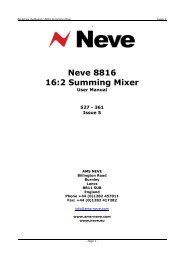 Neve 8816 16:2 Summing Mixer - Ams-neve.info