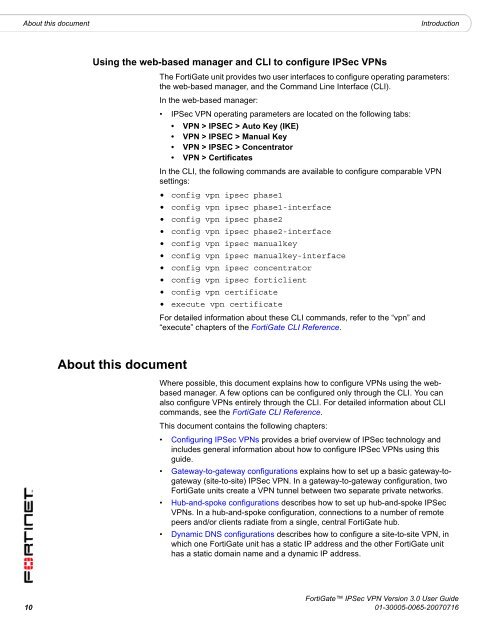FortiGate IPSec VPN User Guide - FirewallShop.com