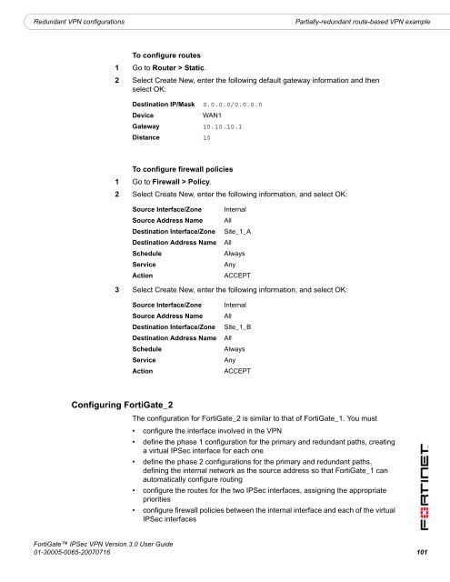 FortiGate IPSec VPN User Guide - FirewallShop.com
