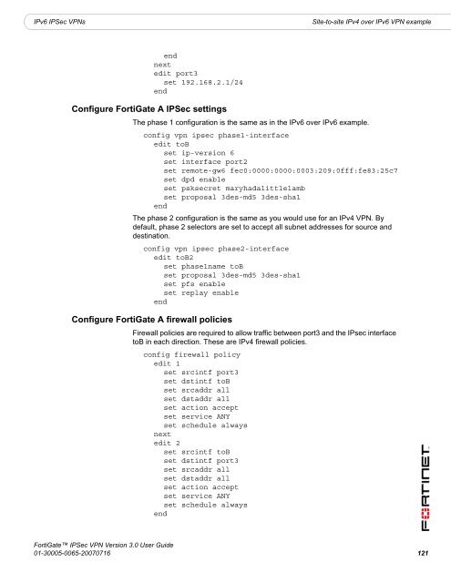 FortiGate IPSec VPN User Guide - FirewallShop.com