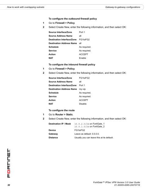 FortiGate IPSec VPN User Guide - FirewallShop.com