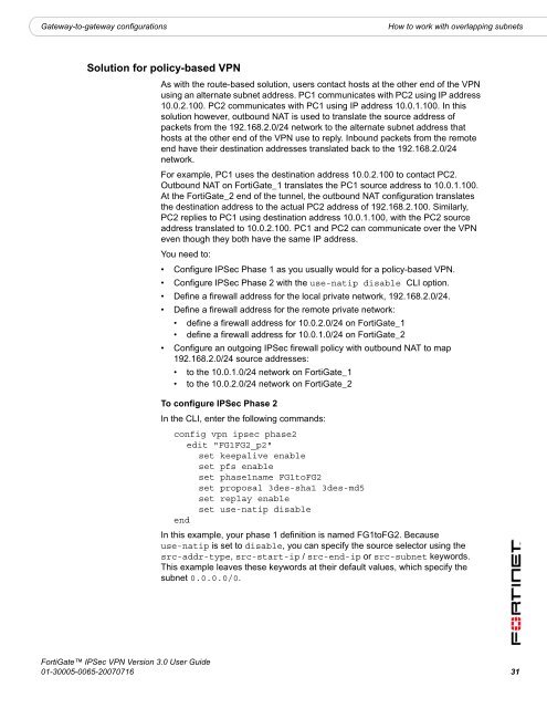 FortiGate IPSec VPN User Guide - FirewallShop.com