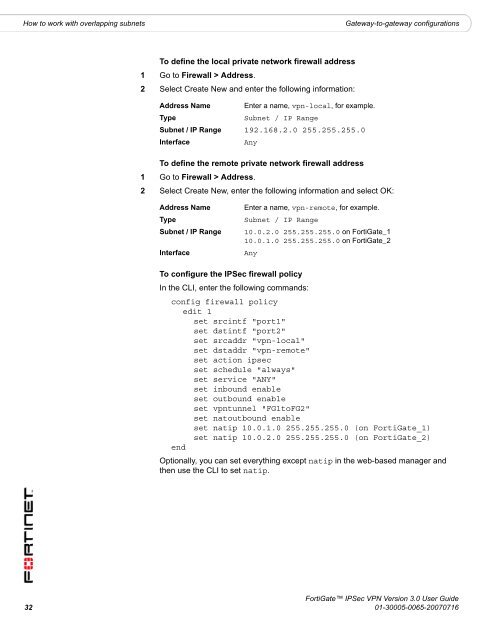 FortiGate IPSec VPN User Guide - FirewallShop.com