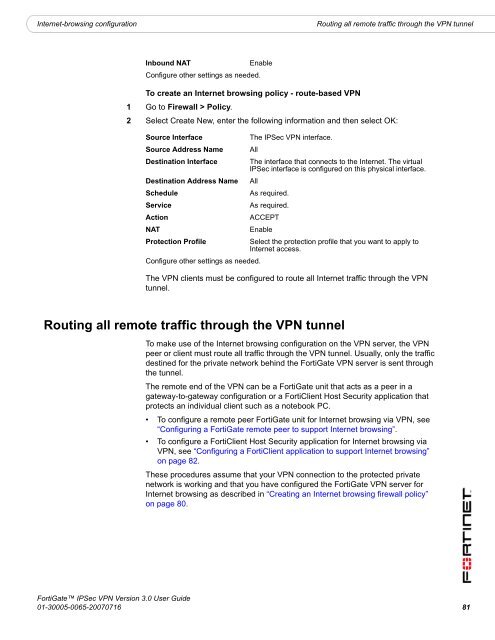 FortiGate IPSec VPN User Guide - FirewallShop.com