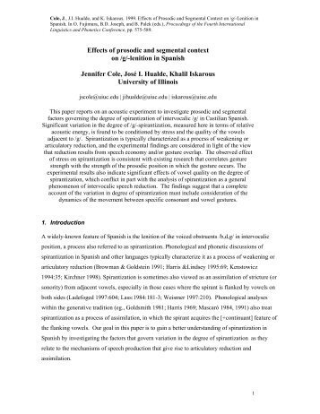 Effects of prosodic and segmental context on /g ... - Speech Prosody