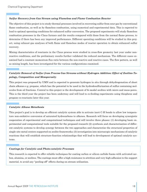 The PI Annual Report 2009 - The Petroleum Institute