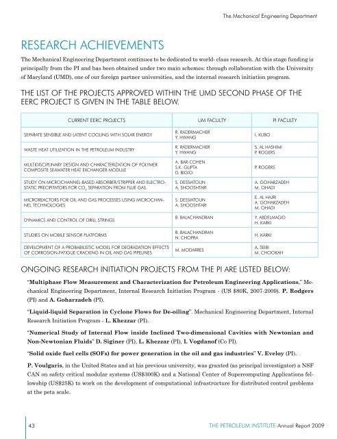 The PI Annual Report 2009 - The Petroleum Institute