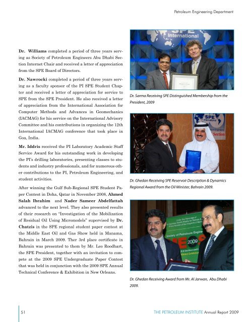 The PI Annual Report 2009 - The Petroleum Institute