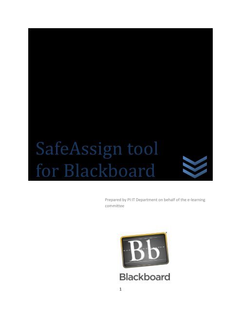 SafeAssign tool for Blackboard - The Petroleum Institute