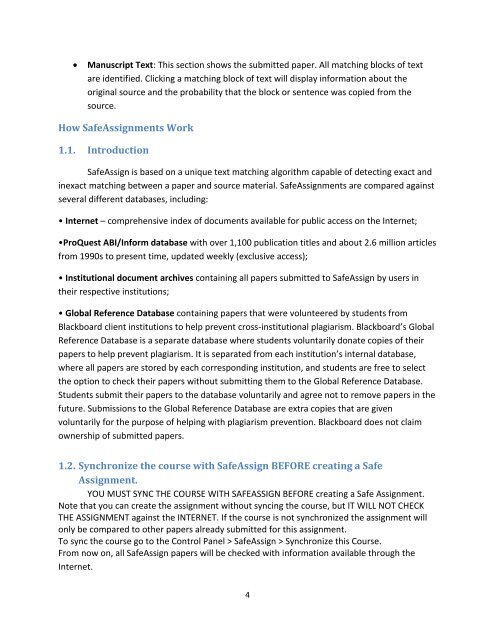 SafeAssign tool for Blackboard - The Petroleum Institute