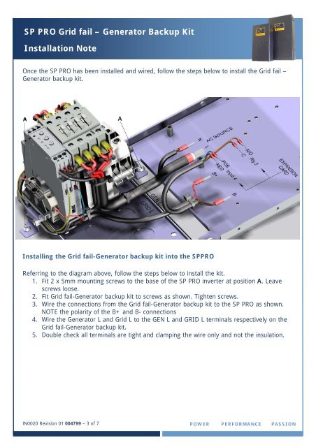 IN0020_01 004799 SPF Grid - Gen Backup Installation Notes