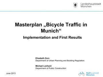 Masterplan Bicycle Traffic in Munich - Velo City