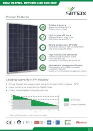 Simax 250W Multi panel datasheet - Solar360