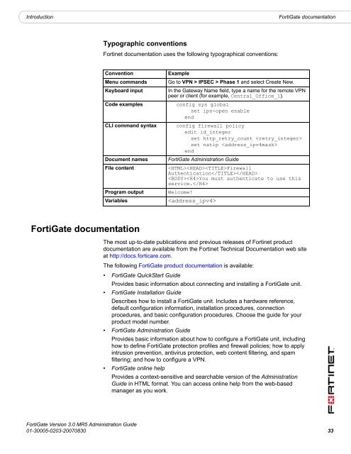 FortiGate Administration Guide - FirewallShop.com