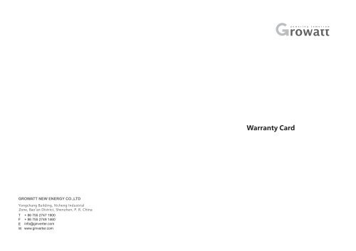 Warranty Card - Solar360