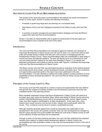 2010 Stanly County Land Use Plan - Stanly County, North Carolina