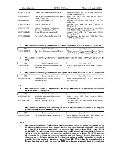 Anexo 19 de la Resolución Miscelánea Fiscal para 2010 - Instituto ...