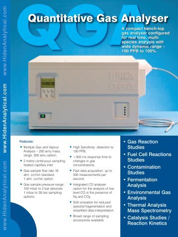QGA - Quantitative Gas Analysesr Technical Data Sheet 182 - Hiden ...