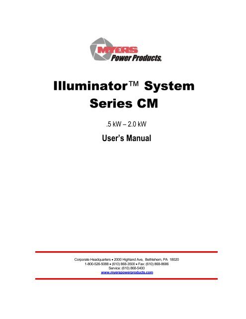 Series CM Users Manual PDF - Myers Power Products, Inc.