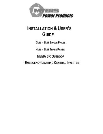Series CR Installation Manual PDF - Myers Power Products, Inc.