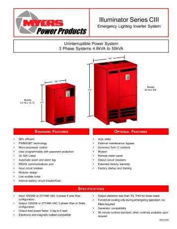 Illuminator CIII Cut Sheet PDF - Myers Power Products, Inc.