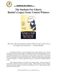 The Students For Liberty Bastiat's Legacy Essay Contest Winners