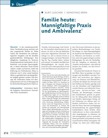 Familie heute: Mannigfaltige Praxis und ... - Prof. Kurt LÃ¼scher