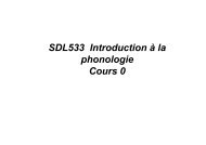 SDL533 Introduction Ã  la phonologie Cours 0 - Lacheret