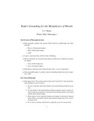 Kant's Grounding for the Metaphysics of Morals - the UC Davis ...