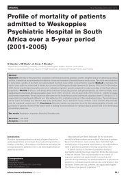 Profile of mortality of patients admitted to Weskoppies Psychiatric ...