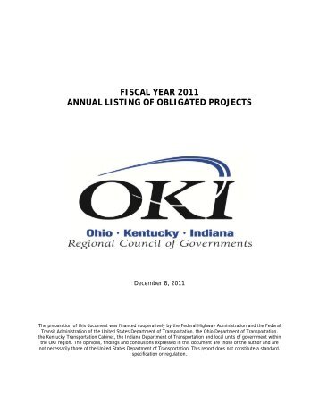 fiscal year 2011 annual listing of obligated projects - OKI