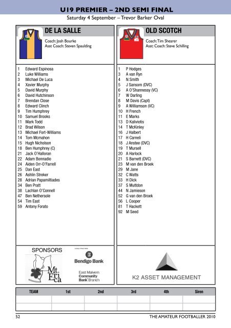 VAFA ROUND 21_Col.indd - Victorian Amateur Football Association