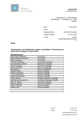 Vej & Park Administration Informations- og dialogmÃ¸de ... - Endrup