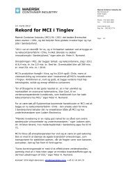 Se Fulde Pressemeddelelse fra Maersk Container ... - Lean Energy