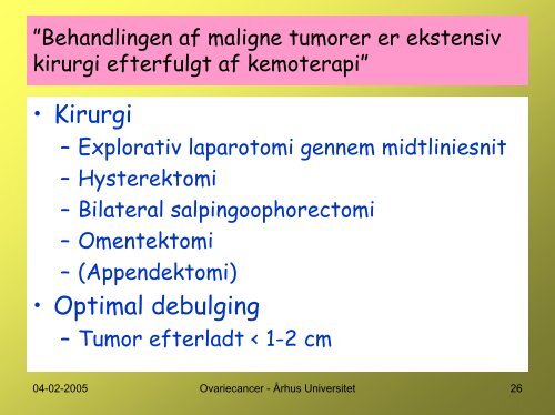 Ovariecancer (Neoplasma malignum ovarii)