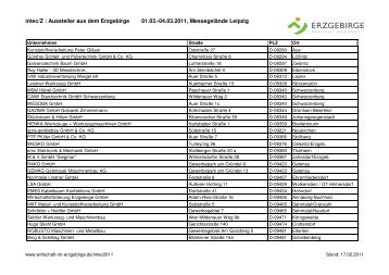 Aussteller intec 2011-1 - Wirtschaft im Erzgebirge