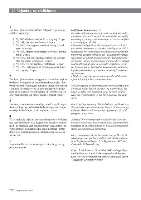 Regionplan 2001 for Frederiksborg Amt - Naturstyrelsen