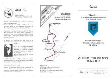 26. Gottlob-Frege-Wanderung 13. Mai 2012 ... - Hansestadt Wismar