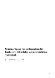 Studieordning for uddannelsen til bachelor i biblioteks- og ... - IVA