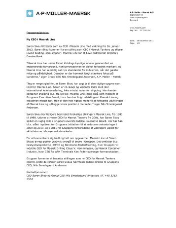 pressemeddelelse - ny ceo i maersk line.pdf - Ritzau Info