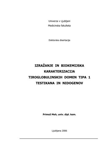 izraÅ¾anje in biokemijska karakterizacija tiroglobulinskih domen tipa ...