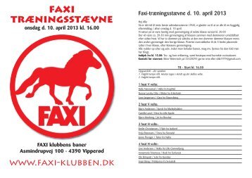 TrÊningsstÊvne Faxi 2013_Program Gaman 2006 - Faxi-klubben