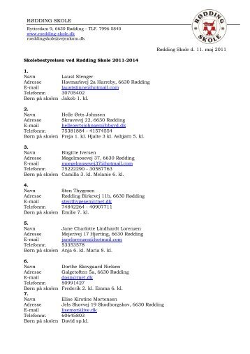 Skolebestyrelsen 2011-14 - RÃ¸dding Skole