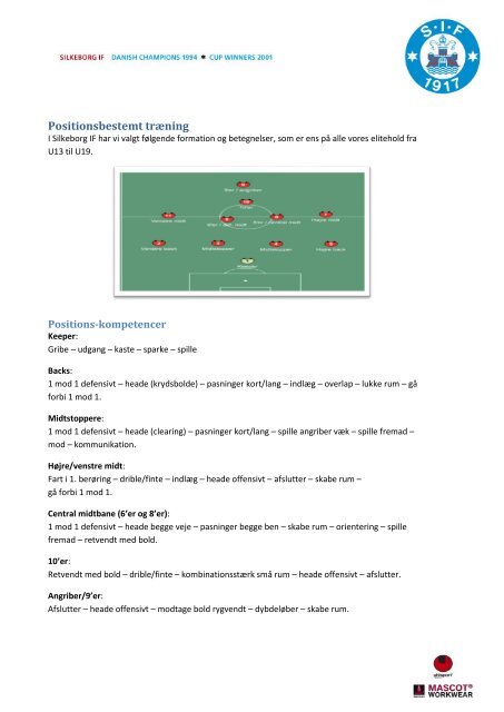 Positionsbestemt trÃ¦ning - Silkeborg IF fodbold