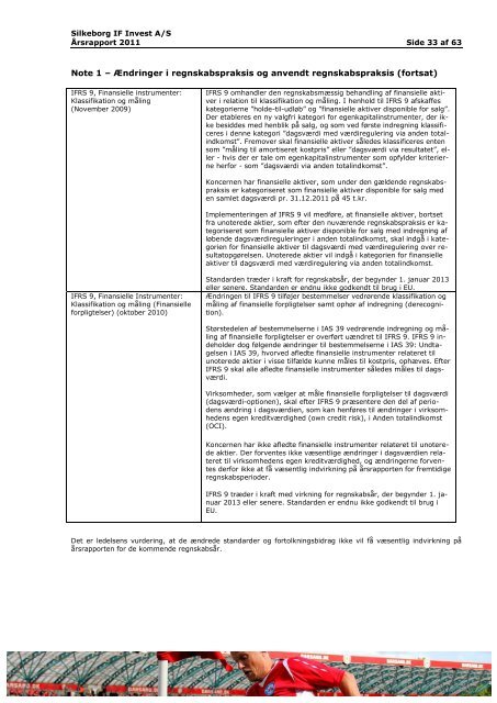 Ãrsrapport 2011 - Silkeborg IF fodbold