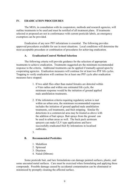 Action Plan Peach Fruit Fly Bactrocera zonata - Nuclear Sciences ...