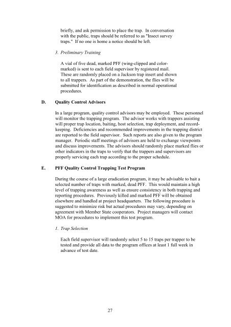 Action Plan Peach Fruit Fly Bactrocera zonata - Nuclear Sciences ...