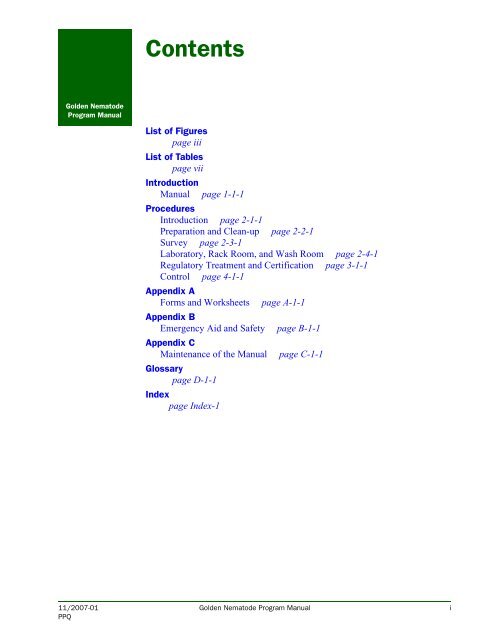 Golden Nematode Program Manual - Phytosanitary Resources