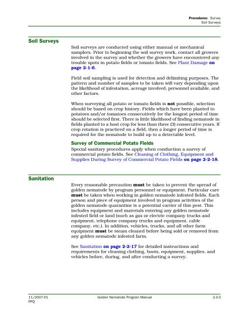 Golden Nematode Program Manual - Phytosanitary Resources