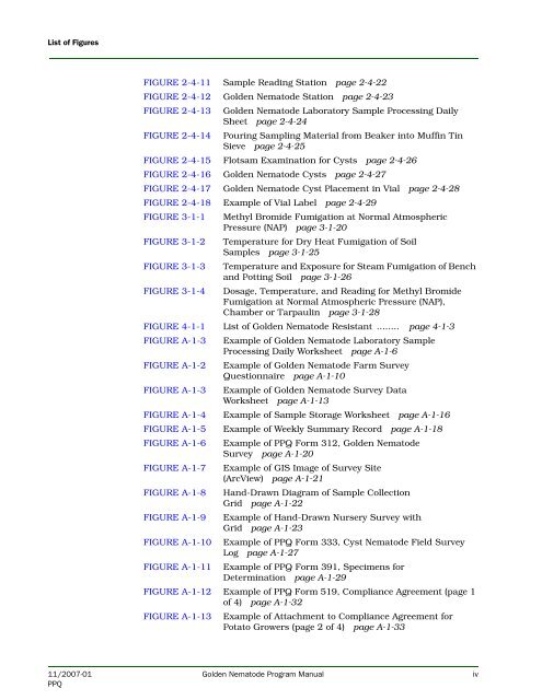 Golden Nematode Program Manual - Phytosanitary Resources